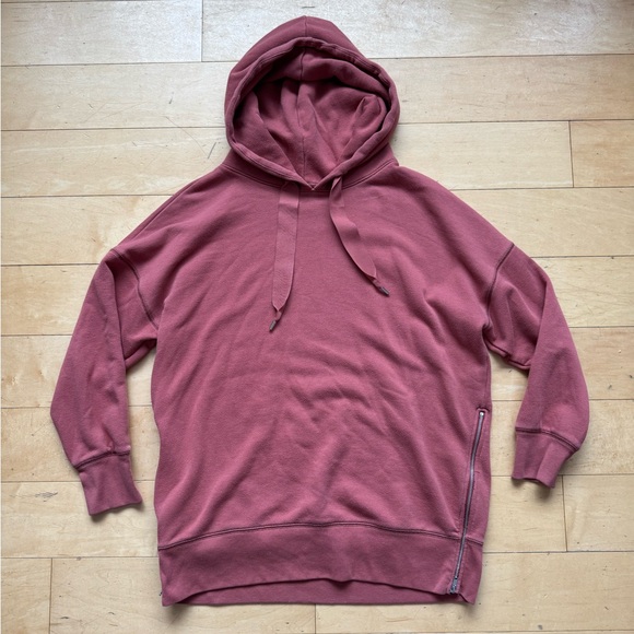 Aerie Hoodie, zipper details, sz Large, ribbon, 3/4 sleeve, relaxed, cropped - Picture 9 of 13